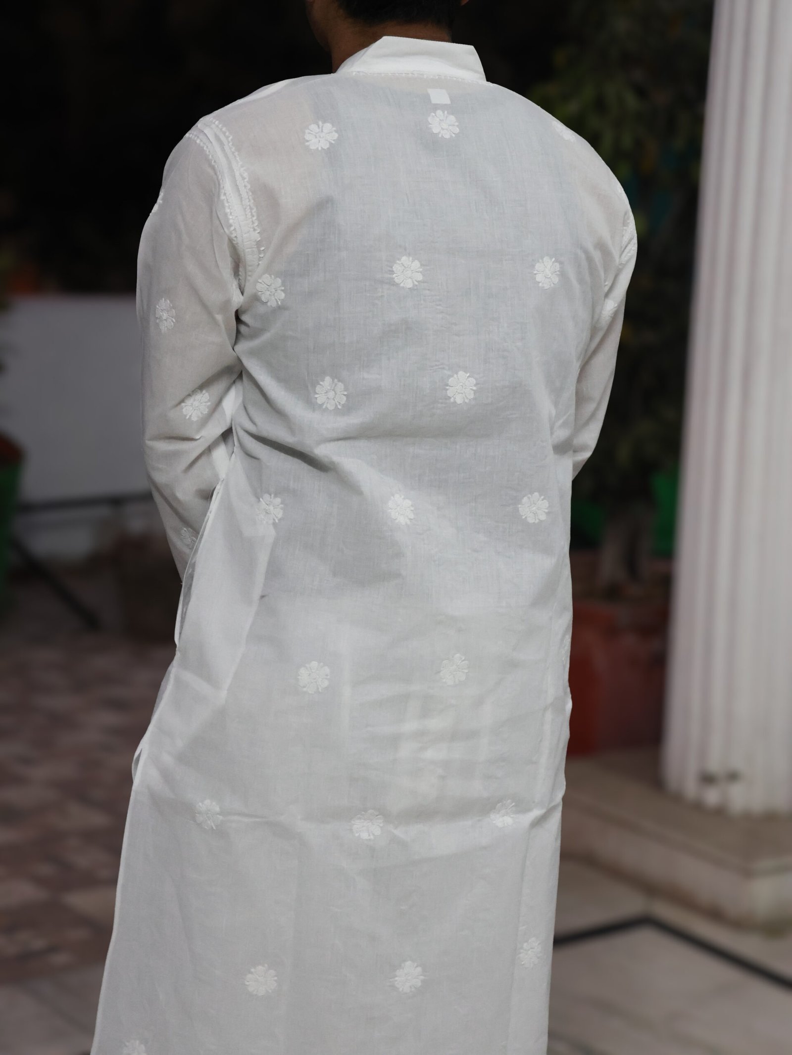 Men’s Premium Hand-Embroidered Chikankari Kurta – Pure Cotton - Image 2