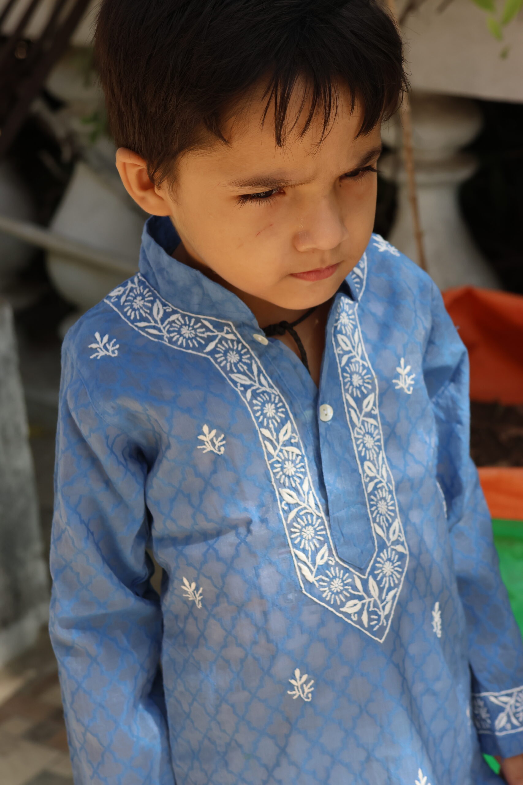 Cotton Jacquard Boy’s Kurta with Cotton Pajamas - Image 16