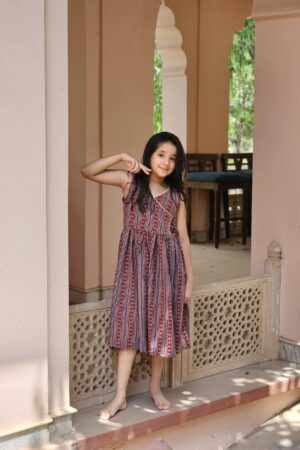 Pure Cotton Angrakha-Styled Frock for Girls
