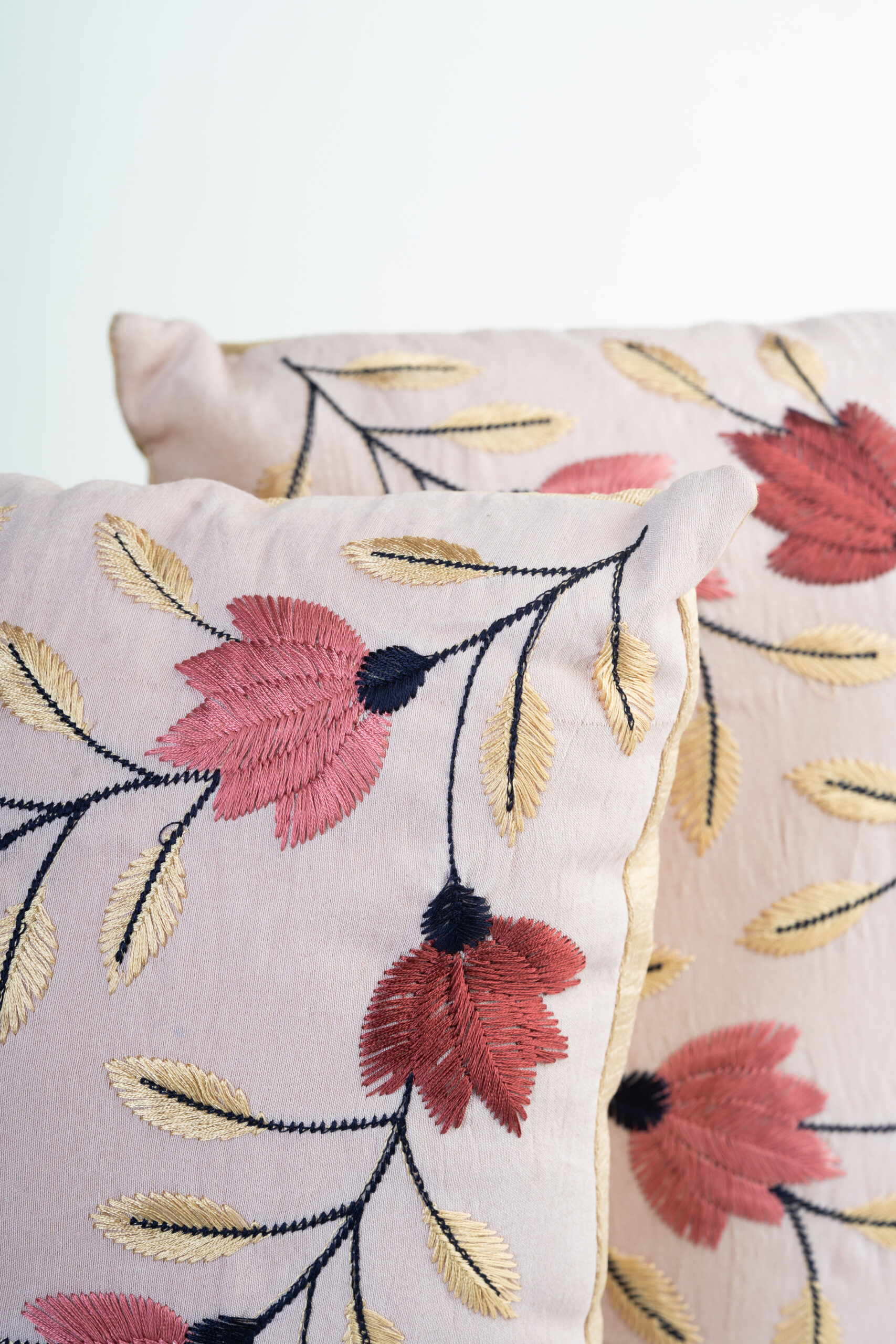 Cotton Silk Heavy Embroidered Cushions with Fillers - Image 8