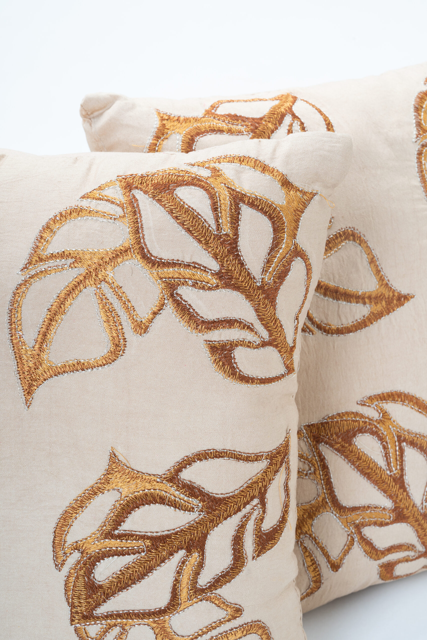Cotton Silk Heavy Embroidered Cushions with Fillers - Image 3