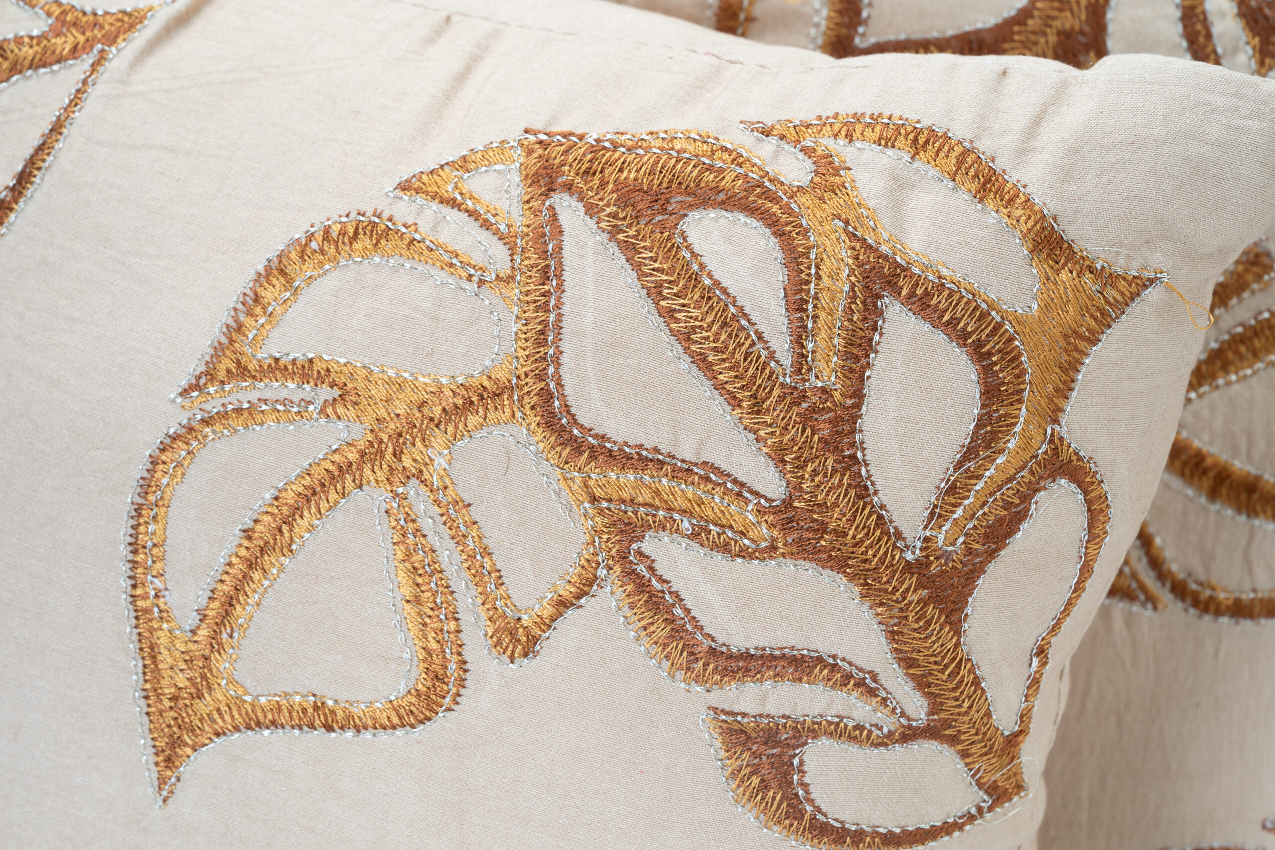 Cotton Silk Heavy Embroidered Cushions with Fillers - Image 4