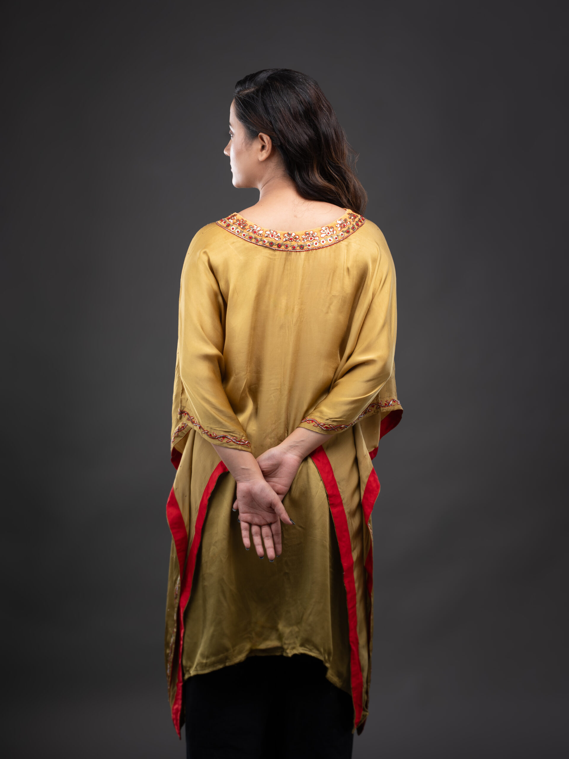 Satin Kaltaan with Mukaish Embroidery and Zardosi. - Image 10
