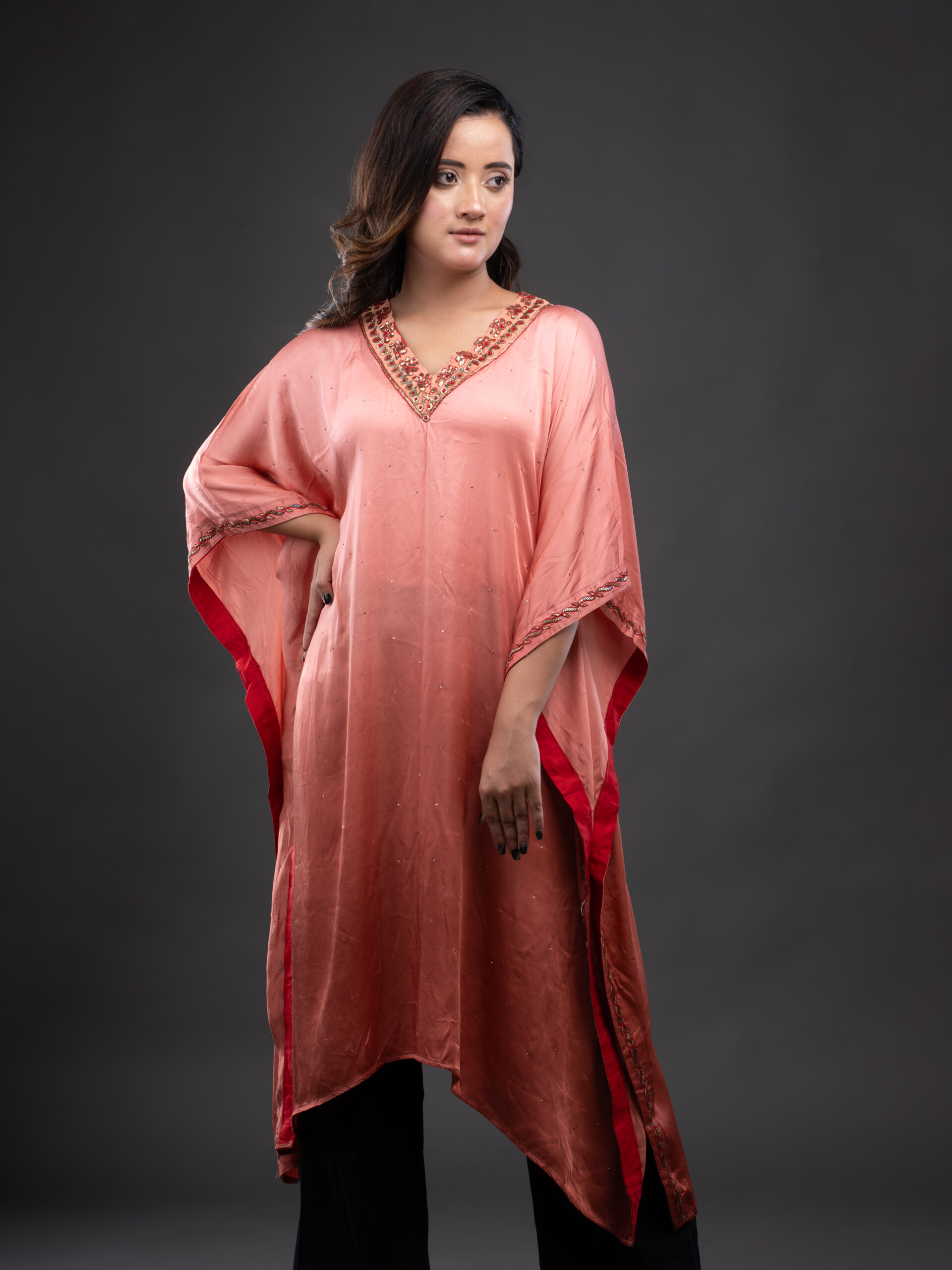 Satin Kaltaan with Mukaish Embroidery and Zardosi.