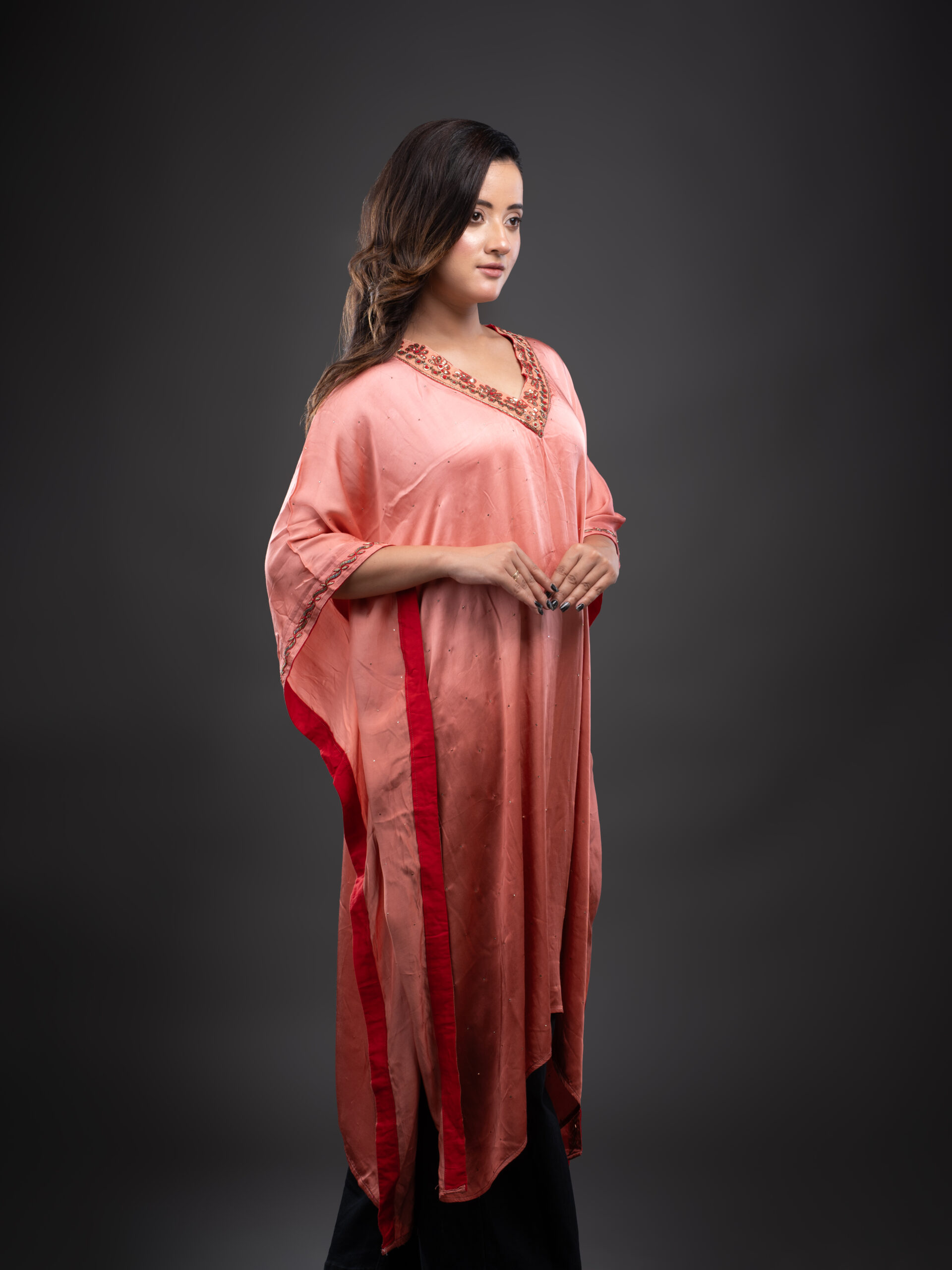 Satin Kaltaan with Mukaish Embroidery and Zardosi. - Image 7