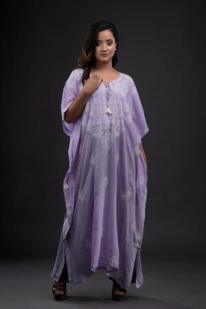 Purple Lavender Muslim Kaftaan with Chikankari