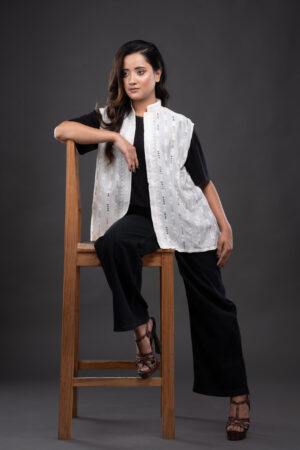 Chanderi Jacket with Mukaish Jaali