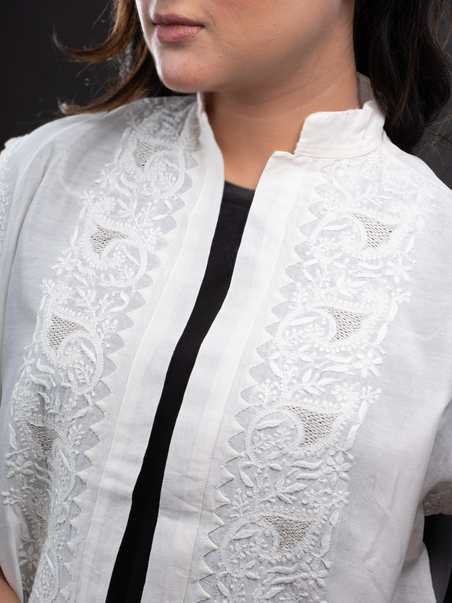 Chanderi Jacket with Mukaish Jaali - Image 3