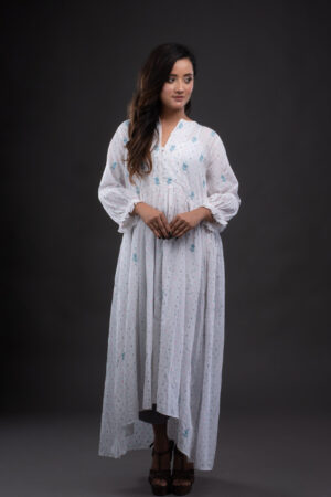 White Cotton Chikankari Dress